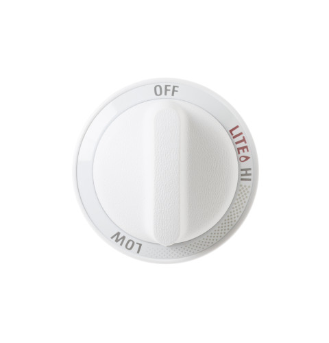 Gas range surface burner control knob - white color