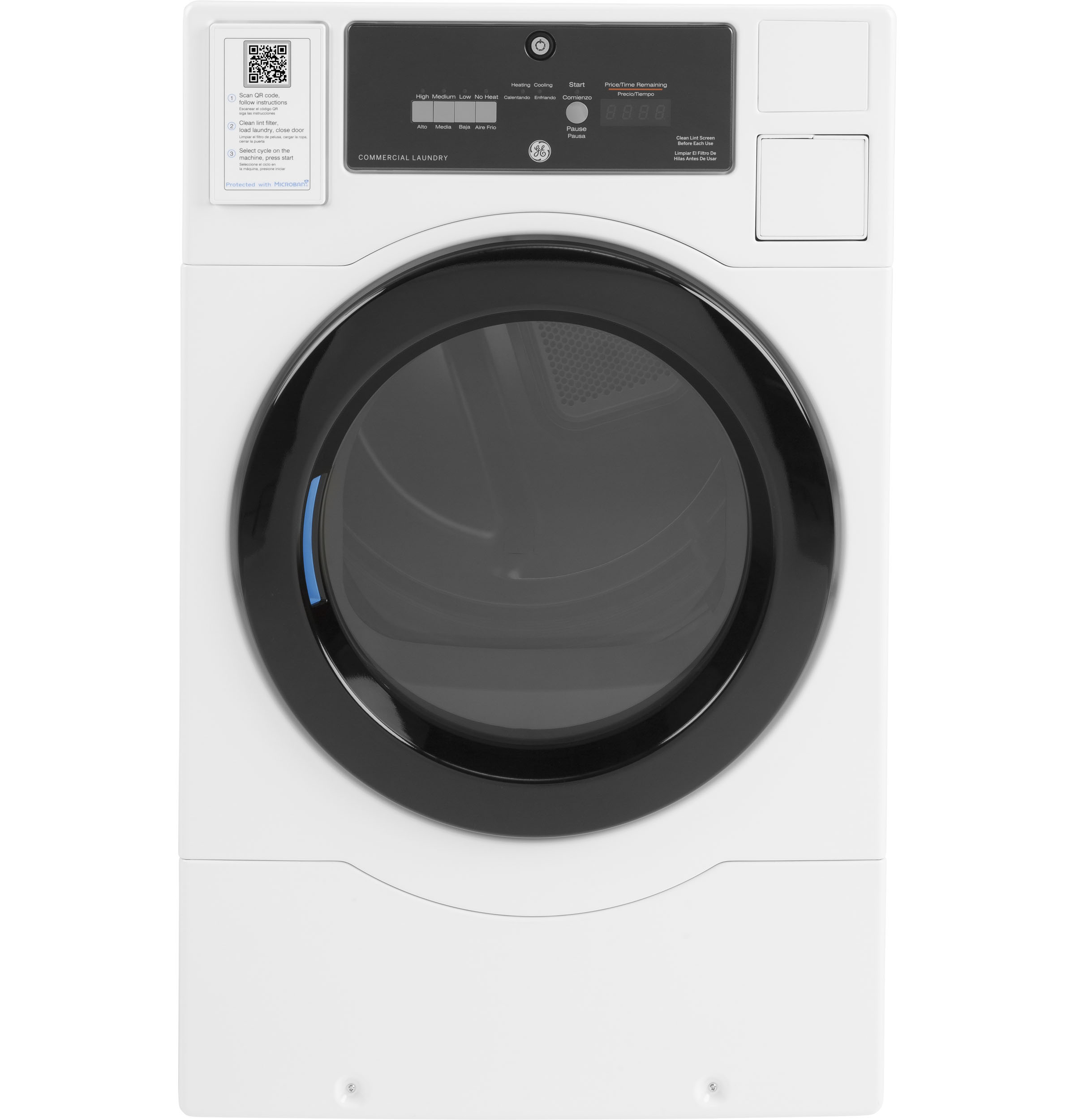 GE® Commercial 7.7 cu. ft. Capacity Electric  Dryer with Built-In App-Based Payment System SITE WIFI REQUIRED, Standalone Unit