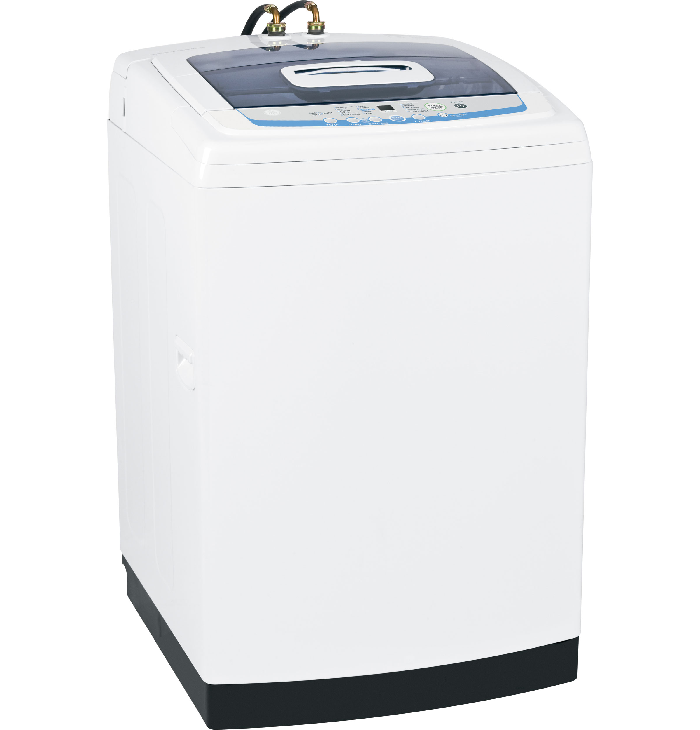 GE Space-Saving 2.7 DOE Cu. Ft. Capacity Stationary Washer with Stainless Steel Basket