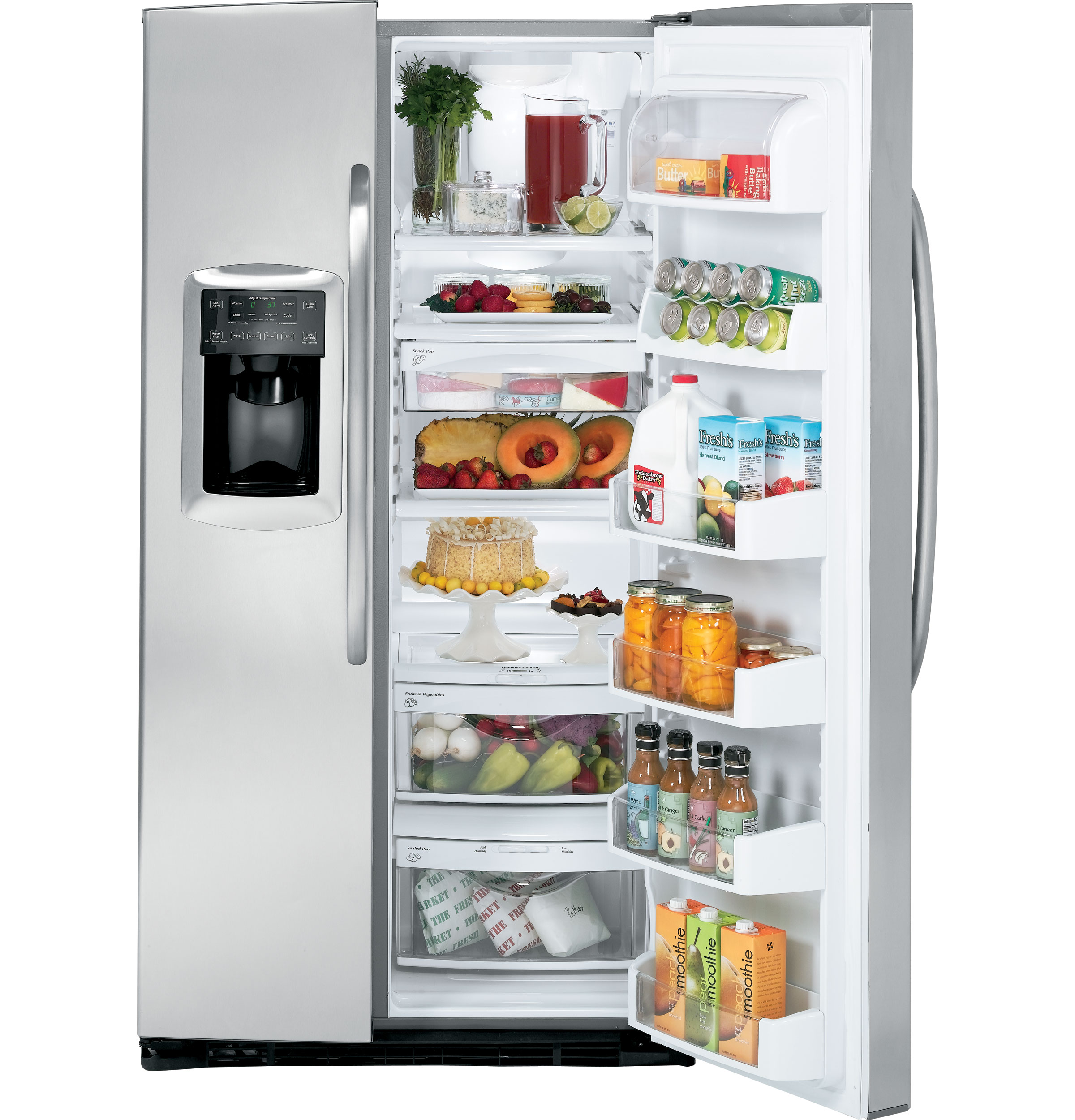 GE® ENERGY STAR® 25.4 Cu. Ft. Capacity Side-By-Side Refrigerator with Dispenser