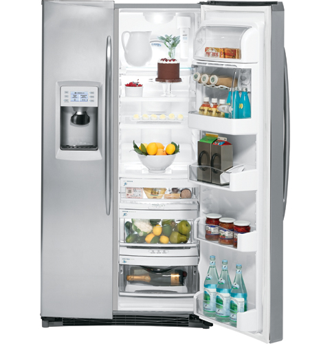 GE Profile™ 25.5 Cu. Ft. Stainless-Wrapped Side-by-Side Refrigerator