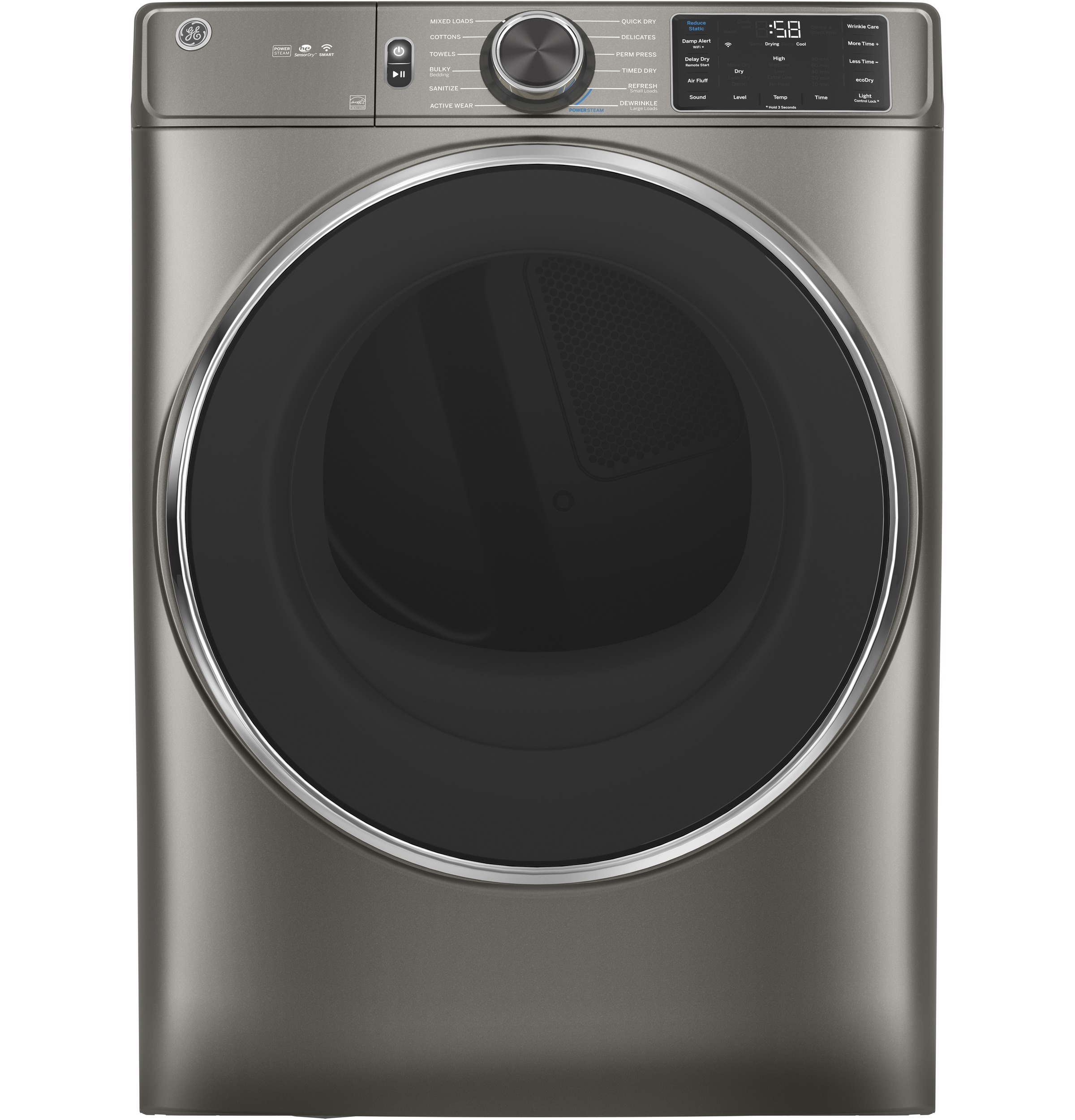 GE® ENERGY STAR® 7.8 cu. ft. Capacity Smart Front Load Electric Dryer with Steam and Sanitize Cycle