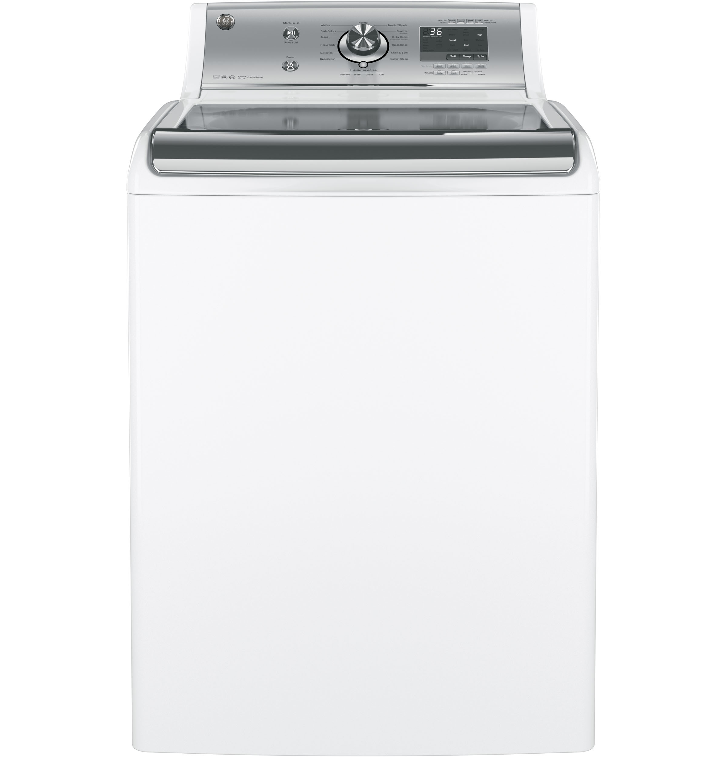 GE® 5.1 DOE cu. ft. capacity washer with stainless steel basket