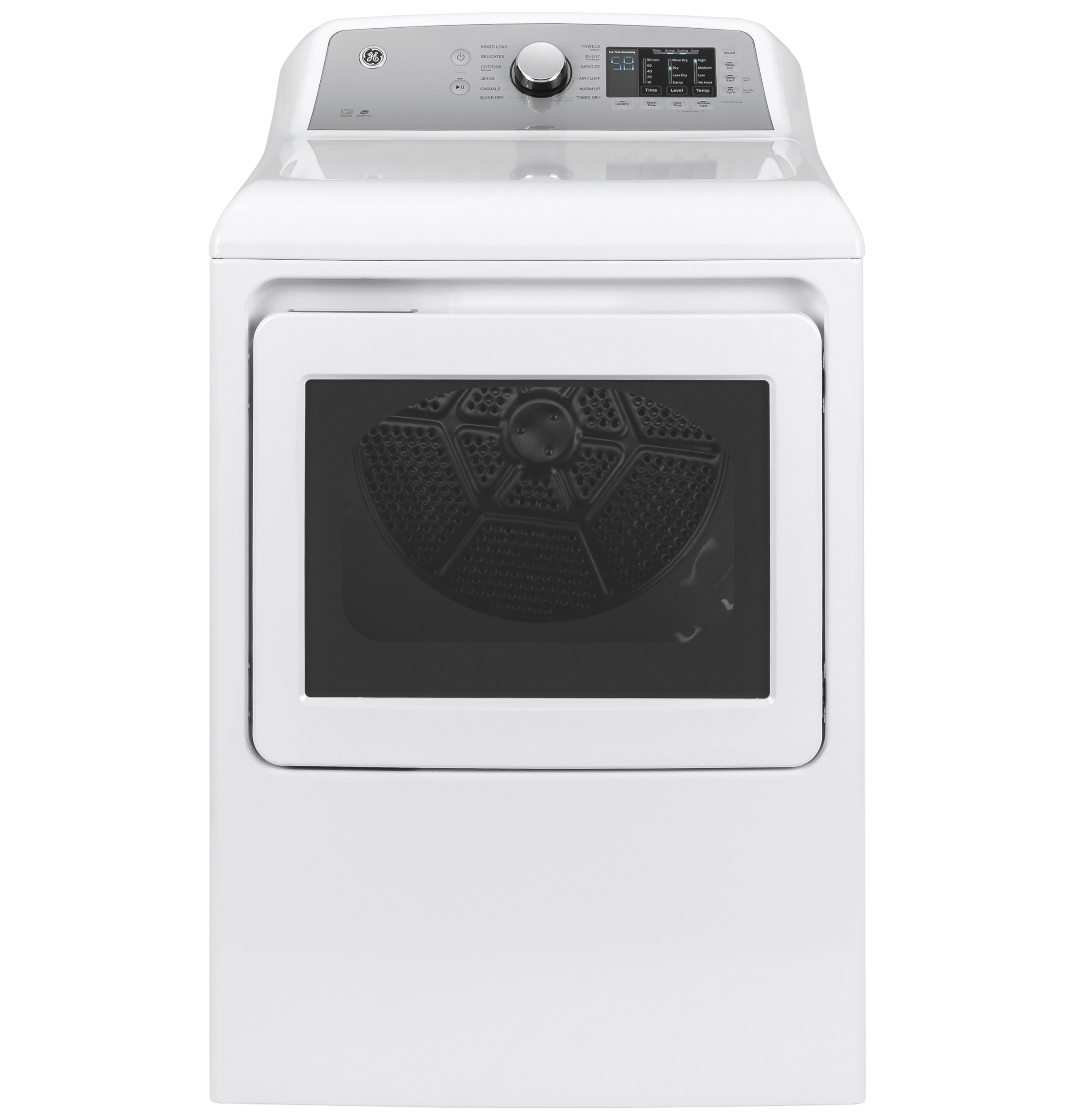 GE® ENERGY STAR® 7.4 cu. ft. Capacity aluminized alloy drum Electric Dryer with Sanitize Cycle and Sensor Dry