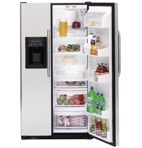GE CustomStyle™ 22.7 Cu. Ft. Stainless Side-By-Side Refrigerator